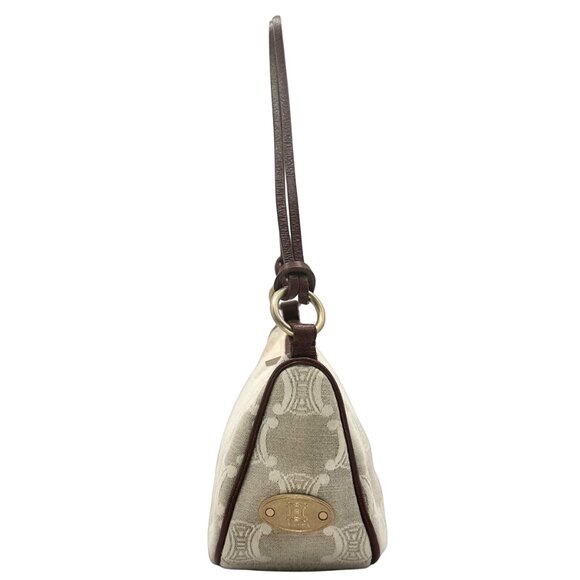 Celine Vintage Triomphe Pochette in Cream Canvas - Picture 4 of 10